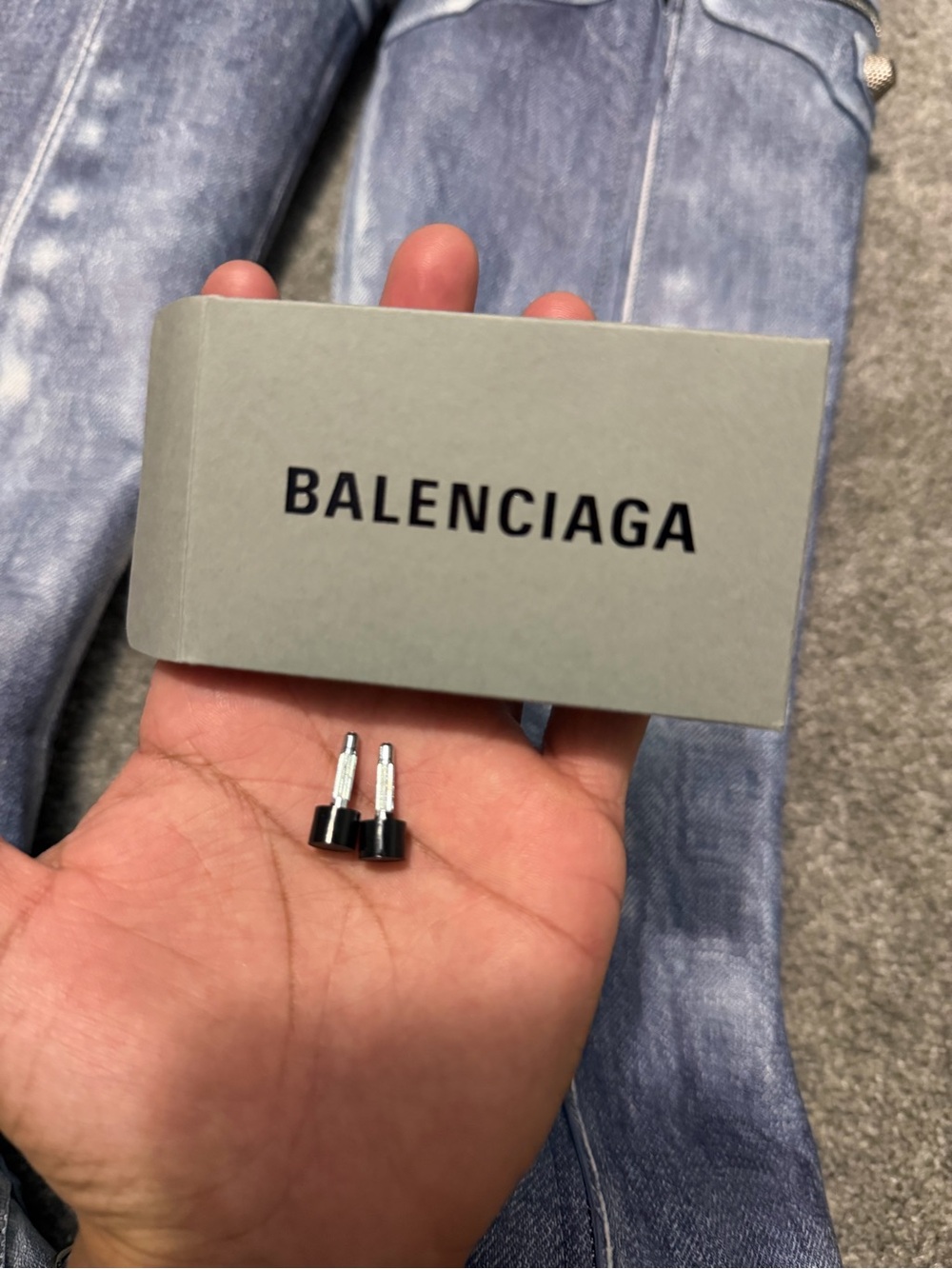 BALENCIAGA Cagole blue denim Printed Nappa  771231 tall boot boots - Picture 13 of 15